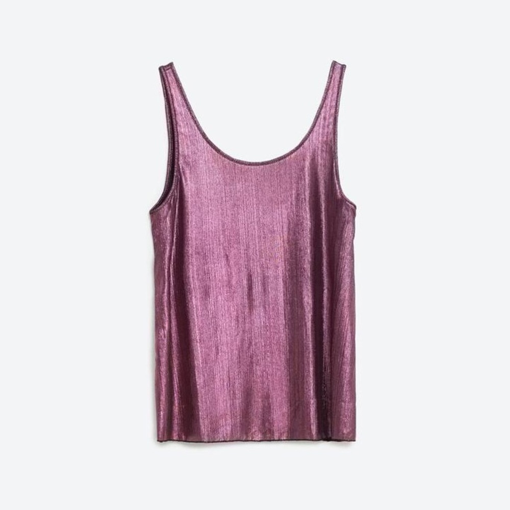 Zara Metallic Pink Tank Top